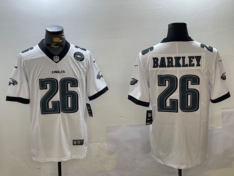 Men Philadelphia Eagles #26 Barkley White Second generation 2024 Nike Limited NFL Jersey style 3->pittsburgh steelers->NFL Jersey